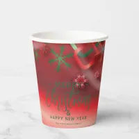 Red And Green Magical Holiday Winter Wonderland Paper Cups