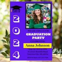 Class of Year Blue Graduation Party Invitation