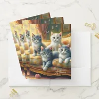 Cats on the sofa - cute scene in vintage look pocket folder