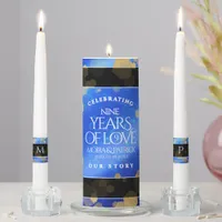 Elegant 9th Lapis Lazuli Wedding Anniversary Unity Candle Set