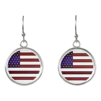 Modern Embossed American Flag Earrings