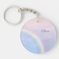 Rainbow of hope - pastel, personalizable  keychain