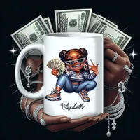 Fierce Black Girl Grillz with Urban Hustler Vibe Coffee Mug