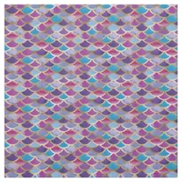 Abstract Purple Gold Mermaid Scale Pattern Fabric