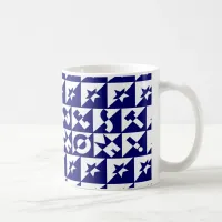 Best Mom Blue with White Pattern and Stars Mug