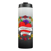 Romantic Couple's Gift | Tattoo Style Art  Thermal Tumbler