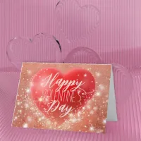 Magical Shimmering Shining Red Heart Valentine's Card