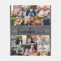 We Love You Grandma | Heart Photo Collage  Fleece Blanket