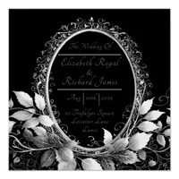 Timeless black-tie wedding celebration poster