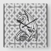 Winged Dragon Square Wall Clock