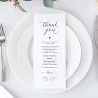 Wedding Reception Thank You Cards Elegant Romantic