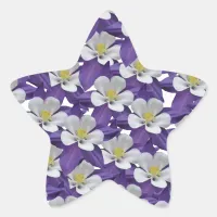 Columbine Flower Pattern Star Sticker