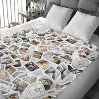 Wedding Keepsake 31 Photo Collage White ID1065 Fleece Blanket