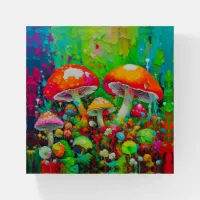 Watercolor Abstract Mushrooms  Paperweight