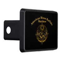 Golden Bison Standing in a Picturesque Landscape Hitch Cover