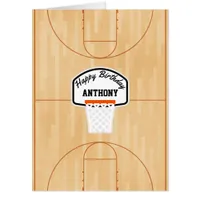 Giant Basketball Birthday Party Greetings Card