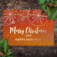 Elegant Classy Red Christmas New Year Foil Holiday Card