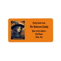 Halloween Witch Party Address Label