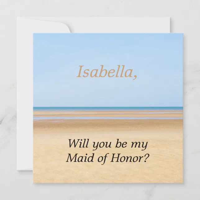 Beach Wedding Will You Be My Maid Of Honor Card