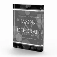 Elegant 4th Linen Wedding Anniversary Celebration Photo Block