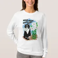 Enjoy Life's Simple Moments | Tuxedo Cat and Quote T-Shirt