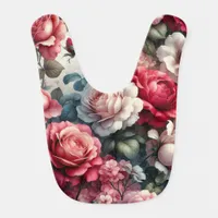 Timeless Rose Floral Charm Baby Bib