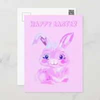 Cute Easter Bunny Kindergarten Teacher Girly Pink Postcard