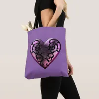 Filigree Goth Pink Heart Tote Bag