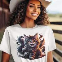 Feline Frenzy: A Cats Wild Expression T-Shirt