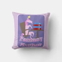 Fantasy Author Unicorn Motto Throw Pillow