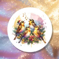 Four Calling Birds | Twelve Days of Christmas Classic Round Sticker