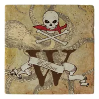 Jolly Roger Monogram Initial  Trivet