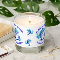 Cute Watercolor Dolphins Quote | Scented Candle