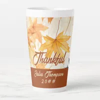 Maple Leaves Thankful Thanksgiving Brunch Dinner Latte Mug