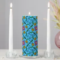 Abstract Floral Unity Candle Set