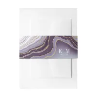 Crystal Agate Wedding Amethyst ID825 Invitation Belly Band