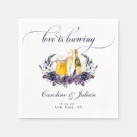 Love Brewing Gothic Bubbles Brews Couples Shower Napkins