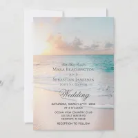 *~* Sunrise Pastel Beach Sunset  Wedding Invitation