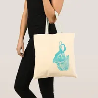 Simple Minimal Blue Easter Bunny  Tote Bag