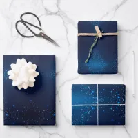 Dark Blue with Sprinkles  Wrapping Paper Sheets