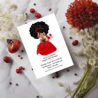 Ladybug Black Princess Fairy Tale Birthday Party Invitation