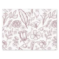 Simple Pink Floral on White | Tissue Paper