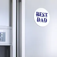 Best Dad with Flags Blue Text Magnet