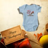 Thankful, Grateful, Blessed, Happy Thanksgiving |  Baby Bodysuit