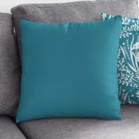 Teal Blue Solid Color  Throw Pillow
