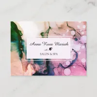 *~* Spa & Salon Abstract Watercolor Artistic Chic Business Card