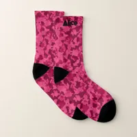 Monogram Name on Pink Camouflage | Socks