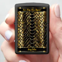 Shimmering golden snake skins zippo lighter