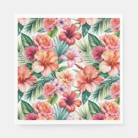 Tropical Flowers in Bloom Napkins