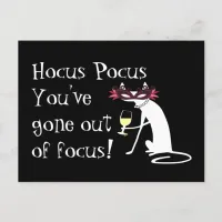 Hocus Pocus Out of Focus Halloween Wine Quote Postcard